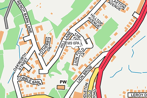 M9 6PA map - OS OpenMap – Local (Ordnance Survey)