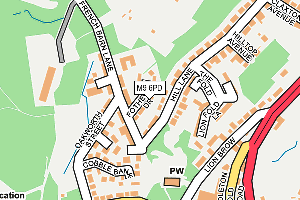 M9 6PD map - OS OpenMap – Local (Ordnance Survey)