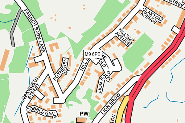 M9 6PE map - OS OpenMap – Local (Ordnance Survey)