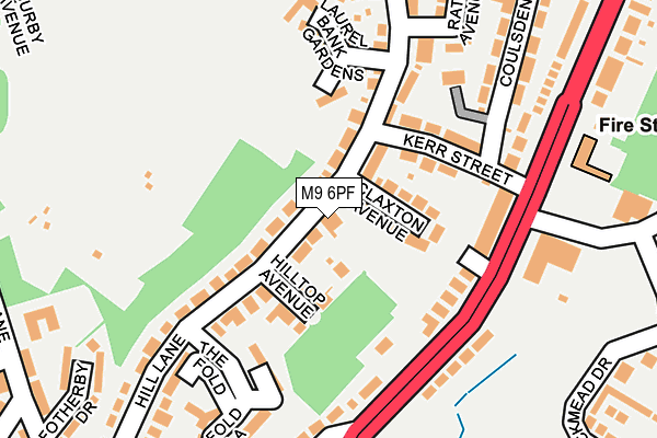 M9 6PF map - OS OpenMap – Local (Ordnance Survey)