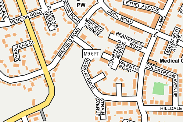 M9 6PT map - OS OpenMap – Local (Ordnance Survey)