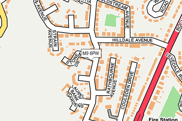 M9 6PW map - OS OpenMap – Local (Ordnance Survey)