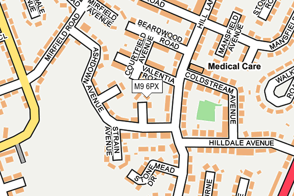 M9 6PX map - OS OpenMap – Local (Ordnance Survey)