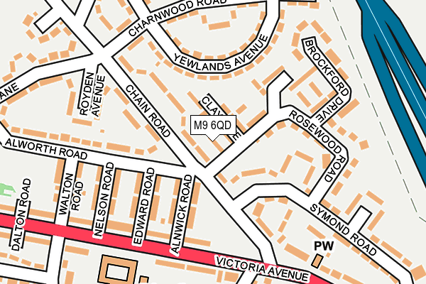M9 6QD map - OS OpenMap – Local (Ordnance Survey)