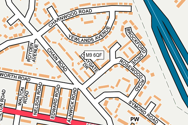 M9 6QF map - OS OpenMap – Local (Ordnance Survey)