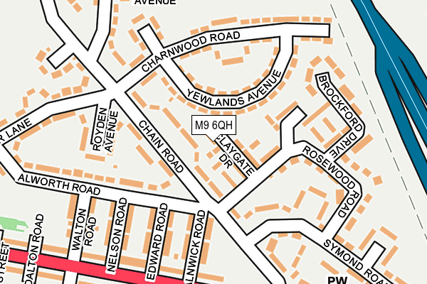 M9 6QH map - OS OpenMap – Local (Ordnance Survey)