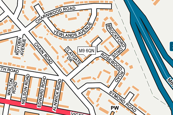 M9 6QN map - OS OpenMap – Local (Ordnance Survey)