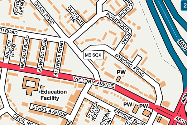 M9 6QX map - OS OpenMap – Local (Ordnance Survey)
