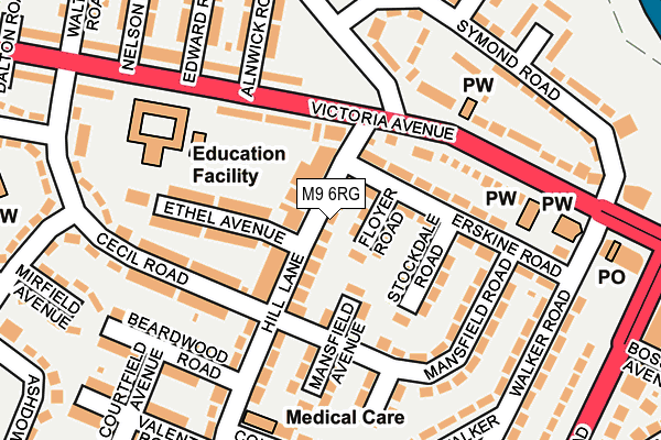 M9 6RG map - OS OpenMap – Local (Ordnance Survey)
