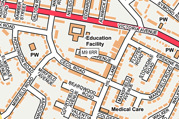 M9 6RR map - OS OpenMap – Local (Ordnance Survey)