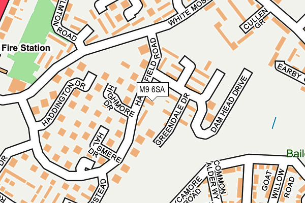 M9 6SA map - OS OpenMap – Local (Ordnance Survey)