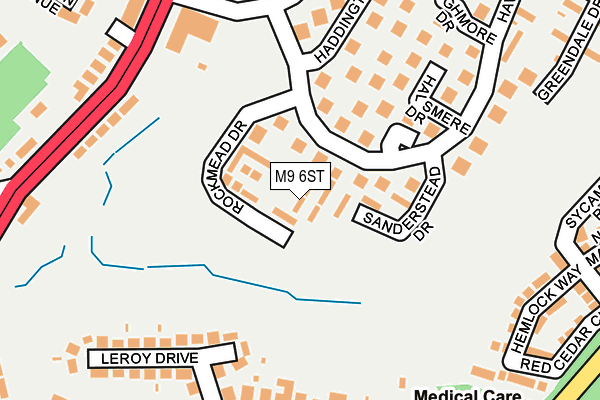 M9 6ST map - OS OpenMap – Local (Ordnance Survey)