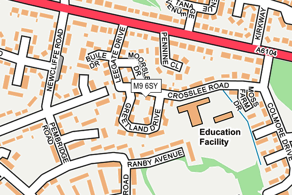 M9 6SY map - OS OpenMap – Local (Ordnance Survey)