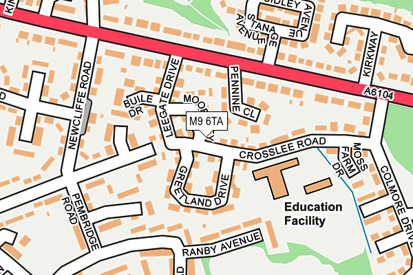 M9 6TA map - OS OpenMap – Local (Ordnance Survey)