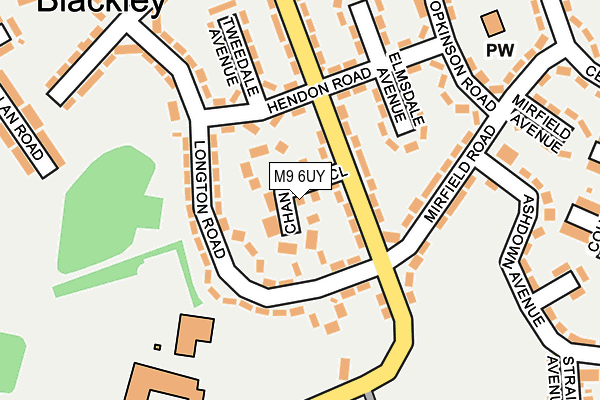 M9 6UY map - OS OpenMap – Local (Ordnance Survey)
