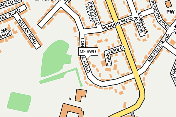 M9 6WD map - OS OpenMap – Local (Ordnance Survey)