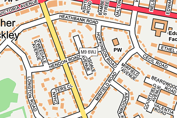 M9 6WJ map - OS OpenMap – Local (Ordnance Survey)