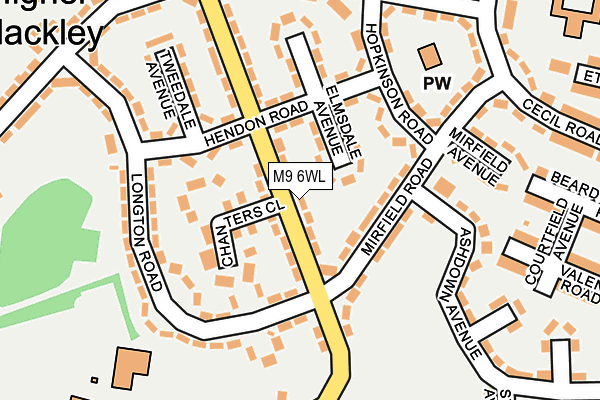 M9 6WL map - OS OpenMap – Local (Ordnance Survey)