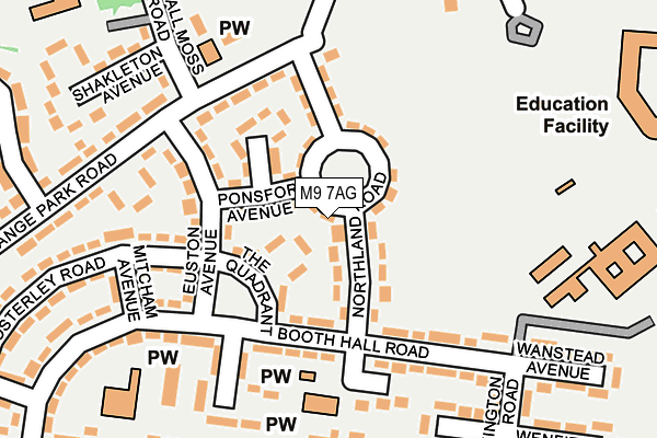 M9 7AG map - OS OpenMap – Local (Ordnance Survey)