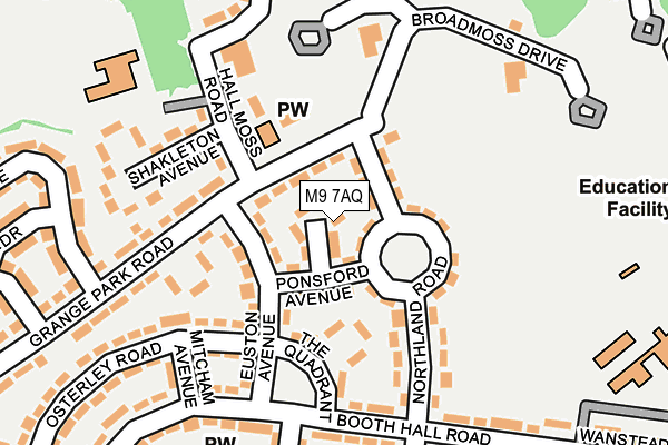 M9 7AQ map - OS OpenMap – Local (Ordnance Survey)