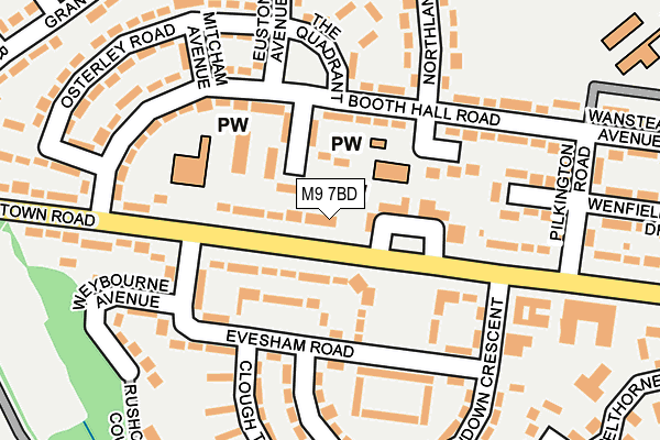 M9 7BD map - OS OpenMap – Local (Ordnance Survey)