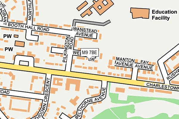 M9 7BE map - OS OpenMap – Local (Ordnance Survey)