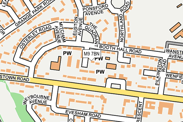 M9 7BN map - OS OpenMap – Local (Ordnance Survey)