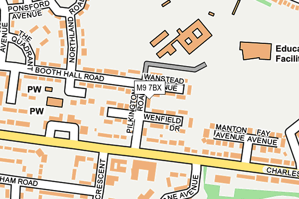 M9 7BX map - OS OpenMap – Local (Ordnance Survey)