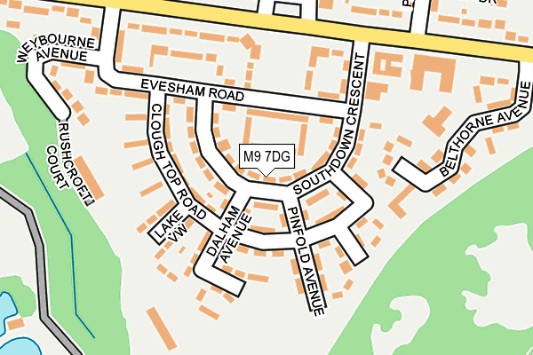 M9 7DG map - OS OpenMap – Local (Ordnance Survey)