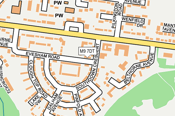 M9 7DT map - OS OpenMap – Local (Ordnance Survey)