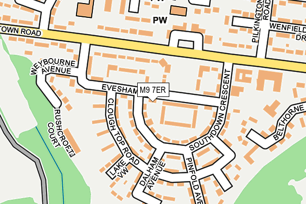 M9 7ER map - OS OpenMap – Local (Ordnance Survey)