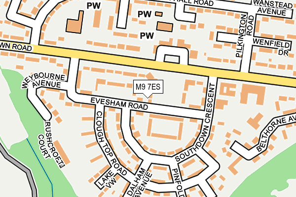 M9 7ES map - OS OpenMap – Local (Ordnance Survey)