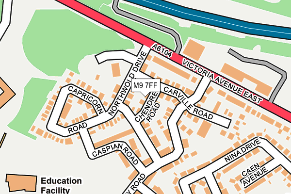 M9 7FF map - OS OpenMap – Local (Ordnance Survey)