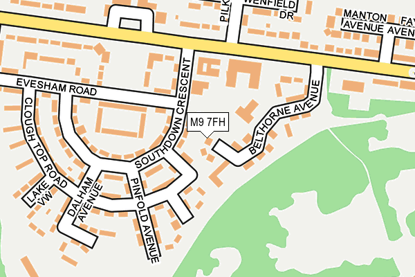 M9 7FH map - OS OpenMap – Local (Ordnance Survey)