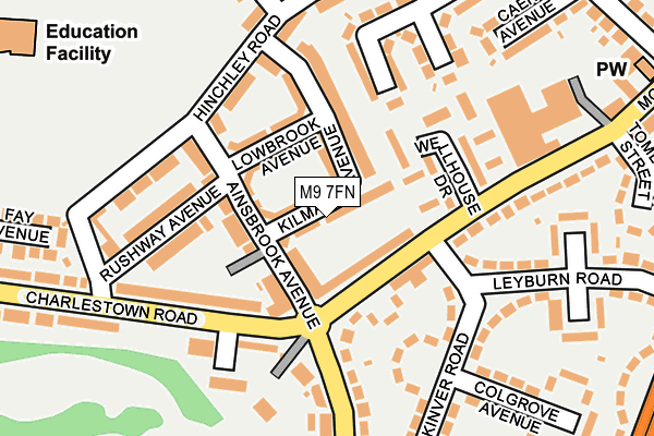 M9 7FN map - OS OpenMap – Local (Ordnance Survey)