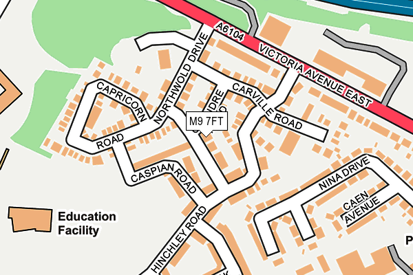 M9 7FT map - OS OpenMap – Local (Ordnance Survey)