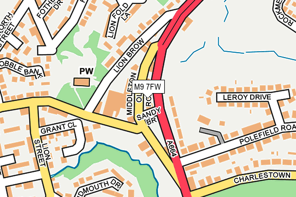 M9 7FW map - OS OpenMap – Local (Ordnance Survey)