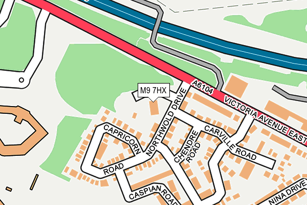 M9 7HX map - OS OpenMap – Local (Ordnance Survey)