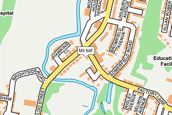 M9 8AF map - OS OpenMap – Local (Ordnance Survey)