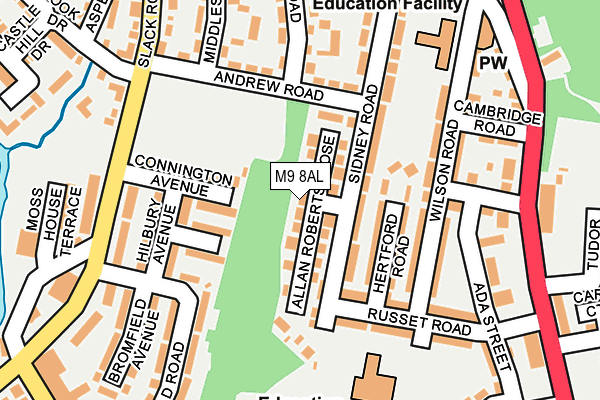 M9 8AL map - OS OpenMap – Local (Ordnance Survey)