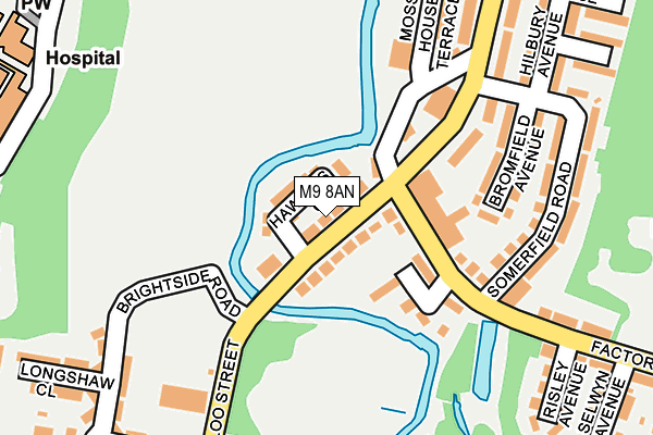 M9 8AN map - OS OpenMap – Local (Ordnance Survey)