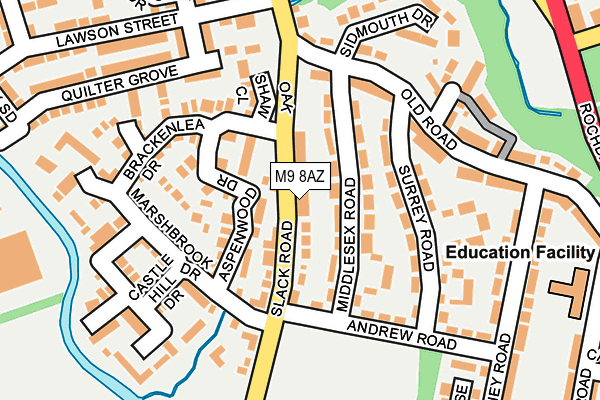M9 8AZ map - OS OpenMap – Local (Ordnance Survey)