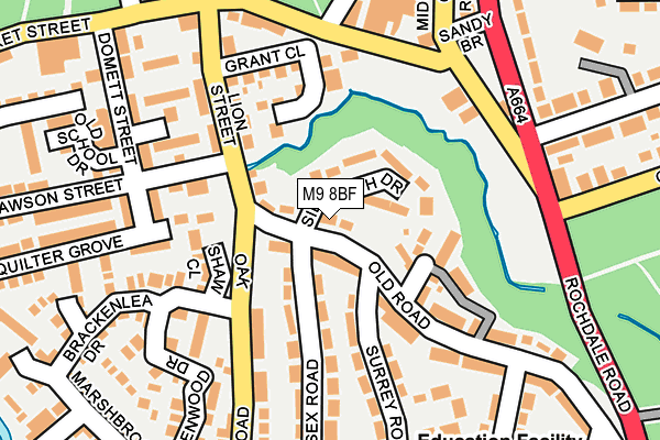 M9 8BF map - OS OpenMap – Local (Ordnance Survey)