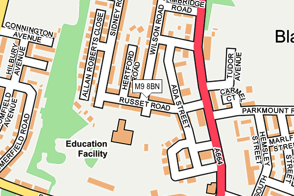 M9 8BN map - OS OpenMap – Local (Ordnance Survey)