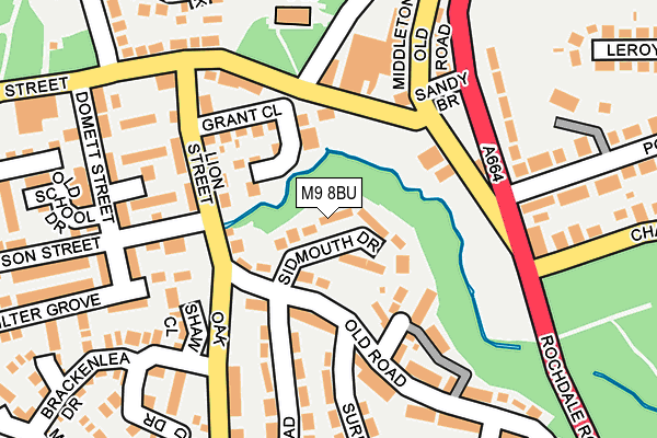 M9 8BU map - OS OpenMap – Local (Ordnance Survey)