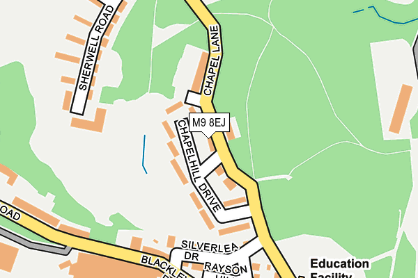 M9 8EJ map - OS OpenMap – Local (Ordnance Survey)