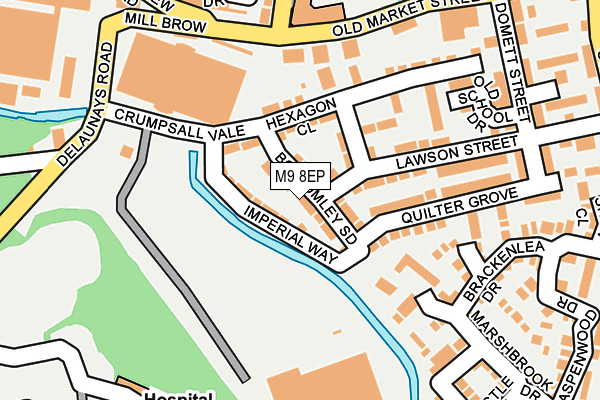 M9 8EP map - OS OpenMap – Local (Ordnance Survey)