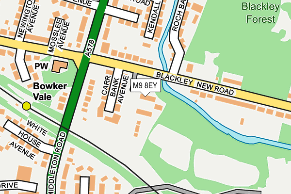 M9 8EY map - OS OpenMap – Local (Ordnance Survey)