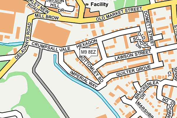 M9 8EZ map - OS OpenMap – Local (Ordnance Survey)