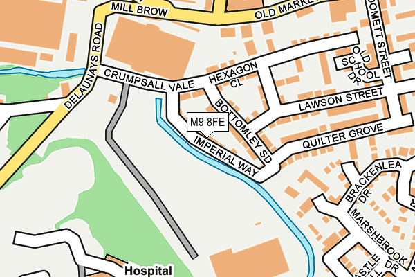 M9 8FE map - OS OpenMap – Local (Ordnance Survey)